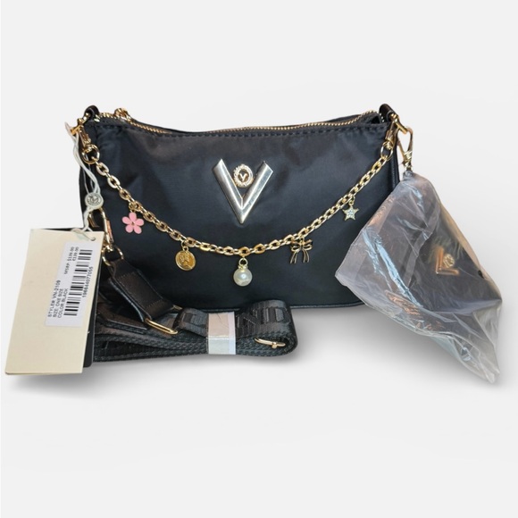 Valentino Orlandi Handbags - Valentino Orlandi Black Nylon Crossbody Handbag & Wallet-nwt, added bag charm